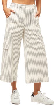 Trina Turk Agassi Cropped Wide Leg Stripes Pant