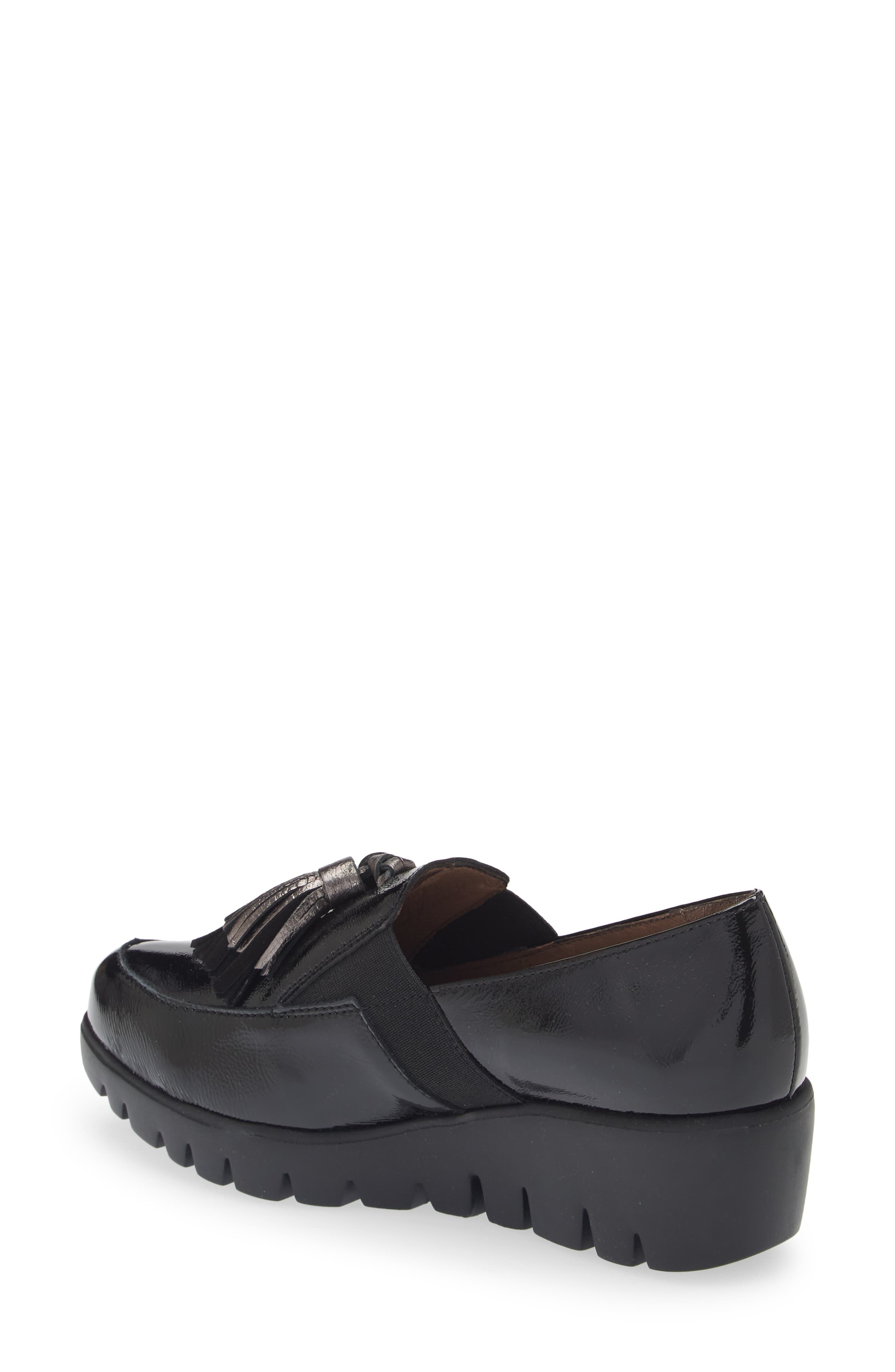 Wonders Loafer Wedge, Alternate, color, Black Lead Combo