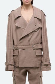 Helmut Lang CR Rider Arch Belted Trench Jacket