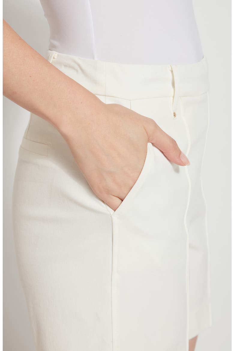 'Lyssentials Amanda Stretch Twill Shorts, Alternate, color, OFF WHITE