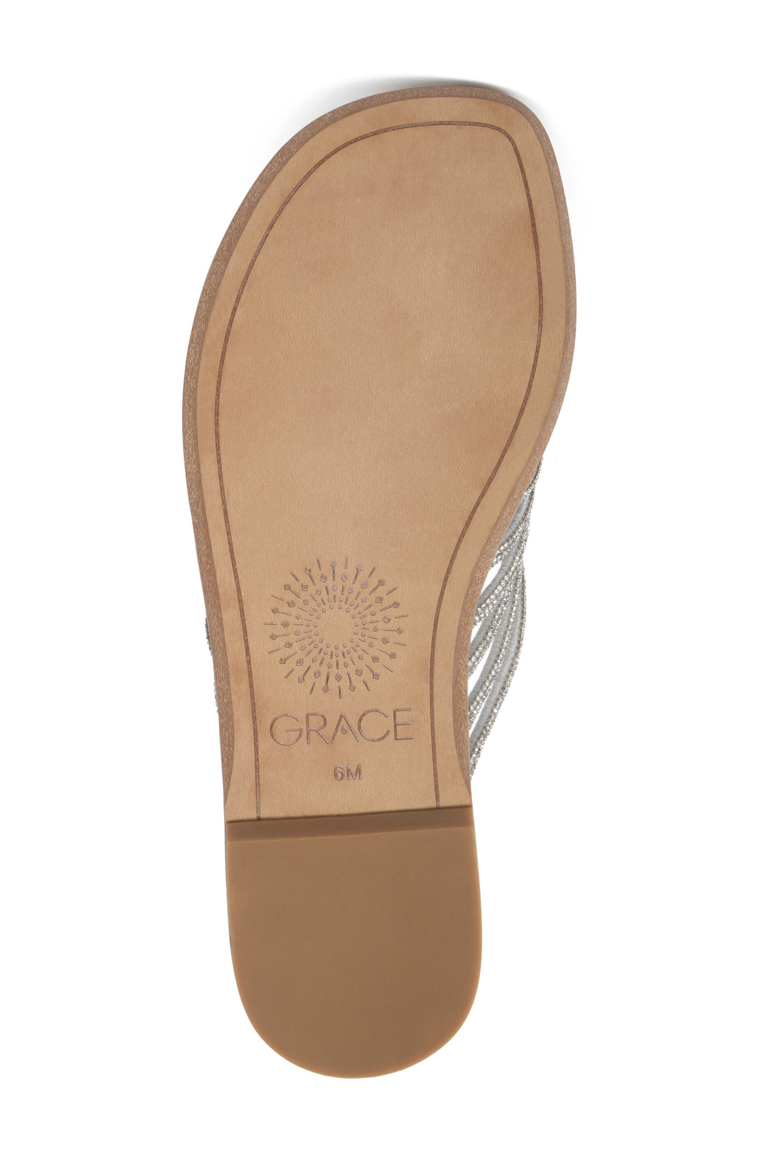 Grace Footwear Murano Rhinestone Sandal, Alternate, color, Silver