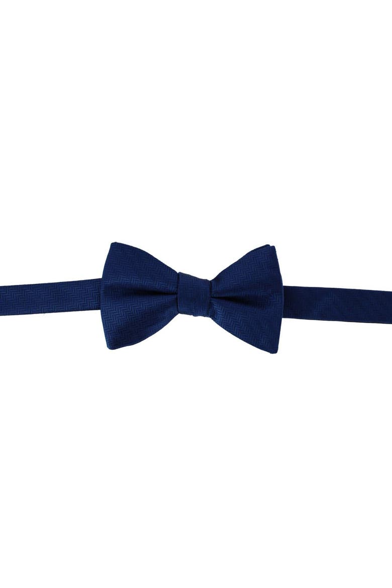 Etched Herringbone Twist Bowtie, Main, color, Navy
