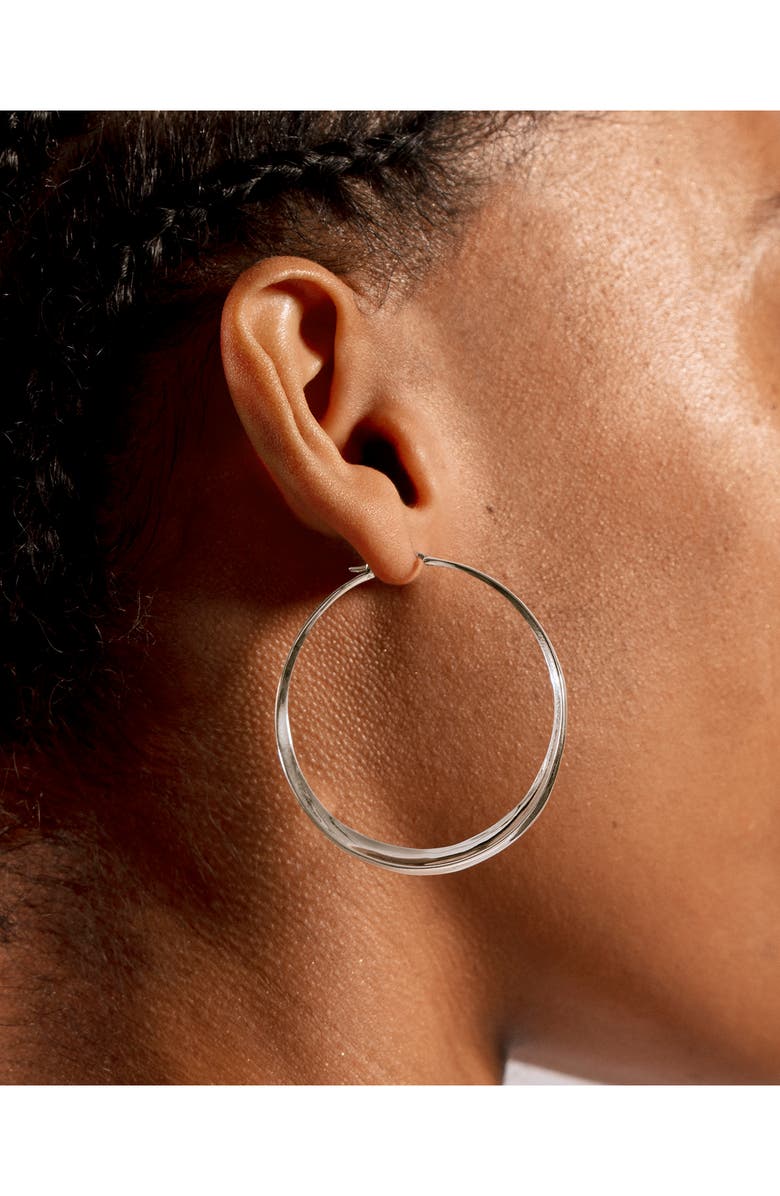 Monica Vinader Deia Chamfered Large Hoop Earrings, Alternate, color,