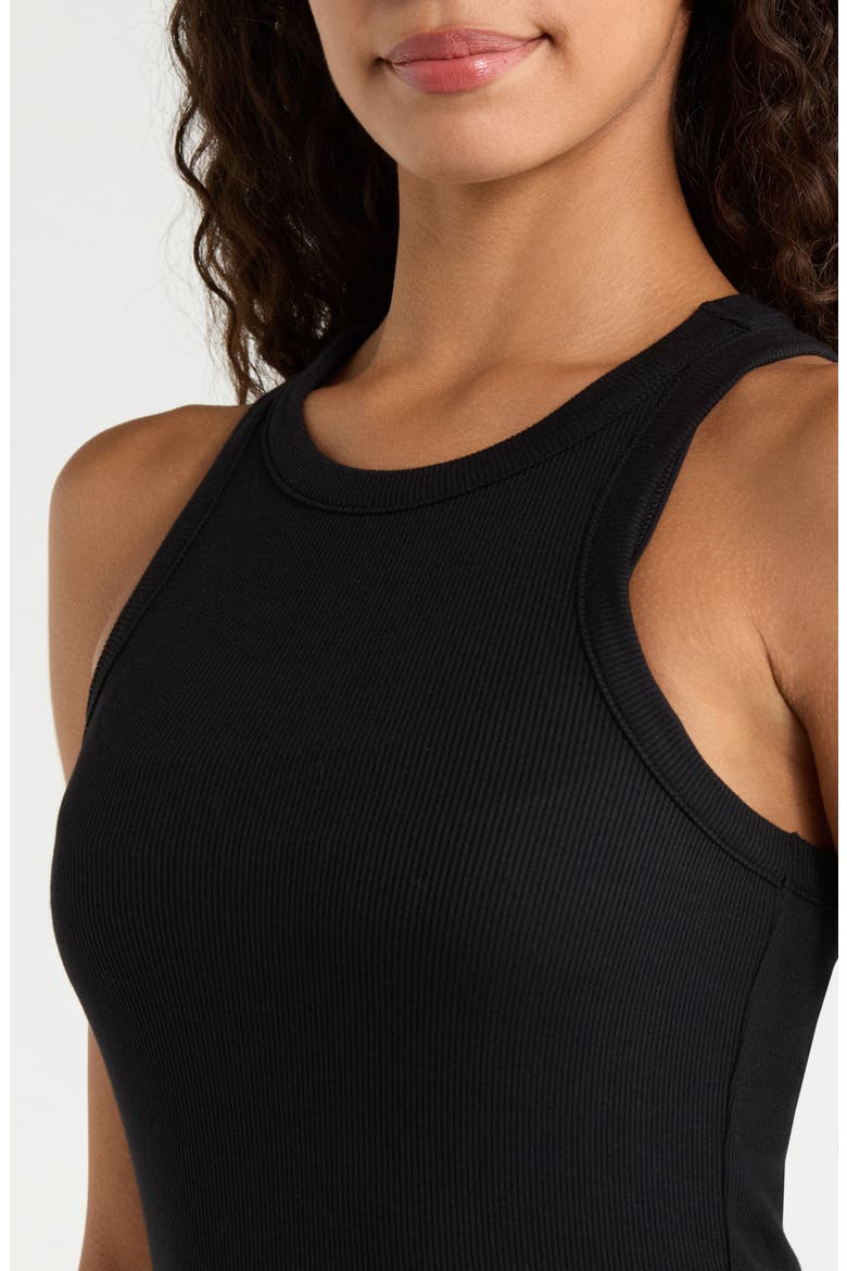 Kiki Rib Racerback Tank, Alternate, color, BLACK