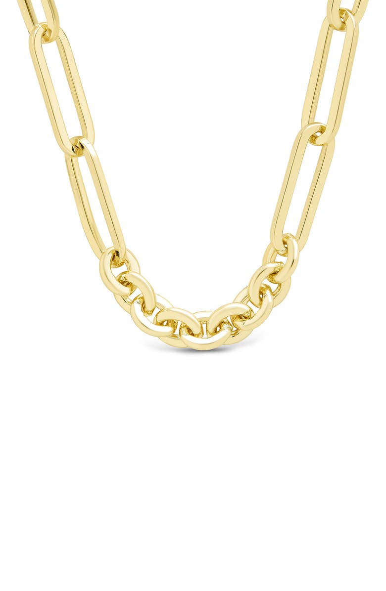 Sterling Forever Aurora Mixed Link Necklace, Main, color, Gold