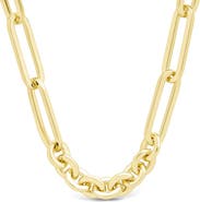 Sterling Forever Aurora Mixed Link Necklace