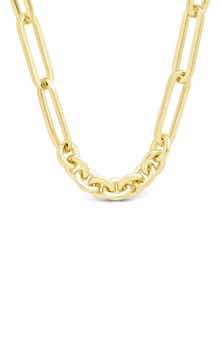 Sterling Forever Aurora Mixed Link Necklace