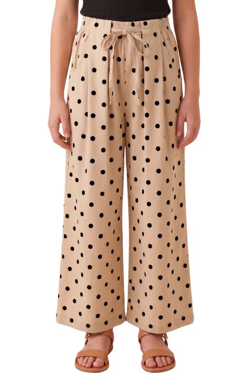 Kids' Polka Dot Pleated Loose Fit Pants