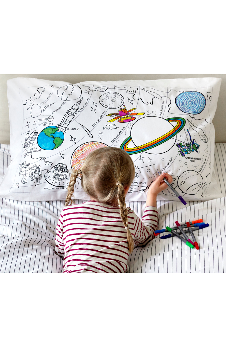 Eat Sleep Doodle Color Your Own Pillowcase Space Explorer, Alternate, color, Space Explorer Print