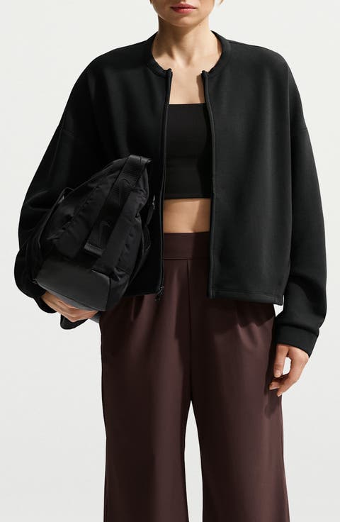 Dri-FIT Oversized Crew-Neck Full-Zip Top