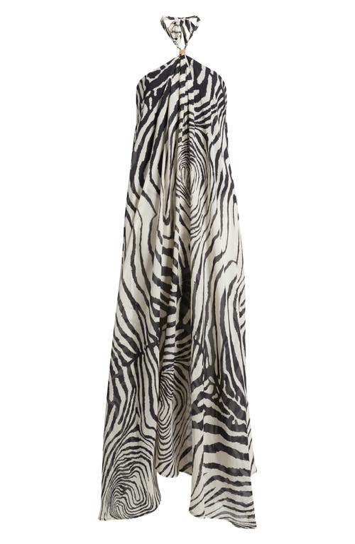 Delfi Collective Isla Print Halter Silk Maxi Dress