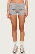 EDIKTED Audrea Foldover Stretch Cotton Bike Shorts