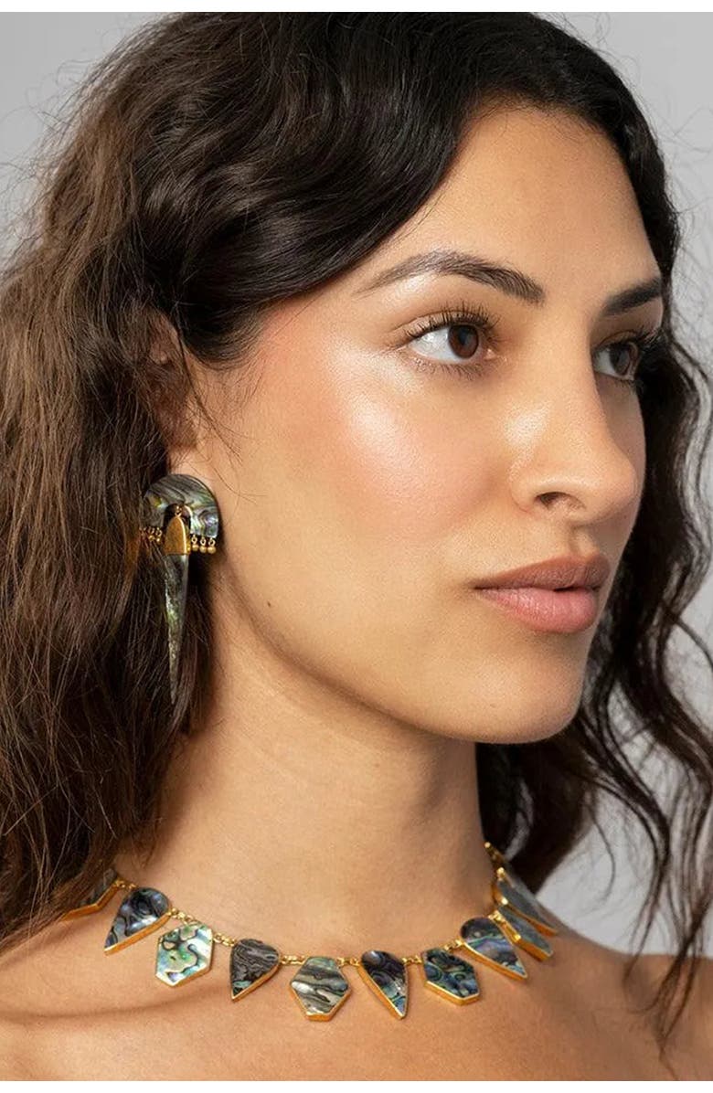 Freya Rose Warrioress Paua Necklace, Alternate, color, Green