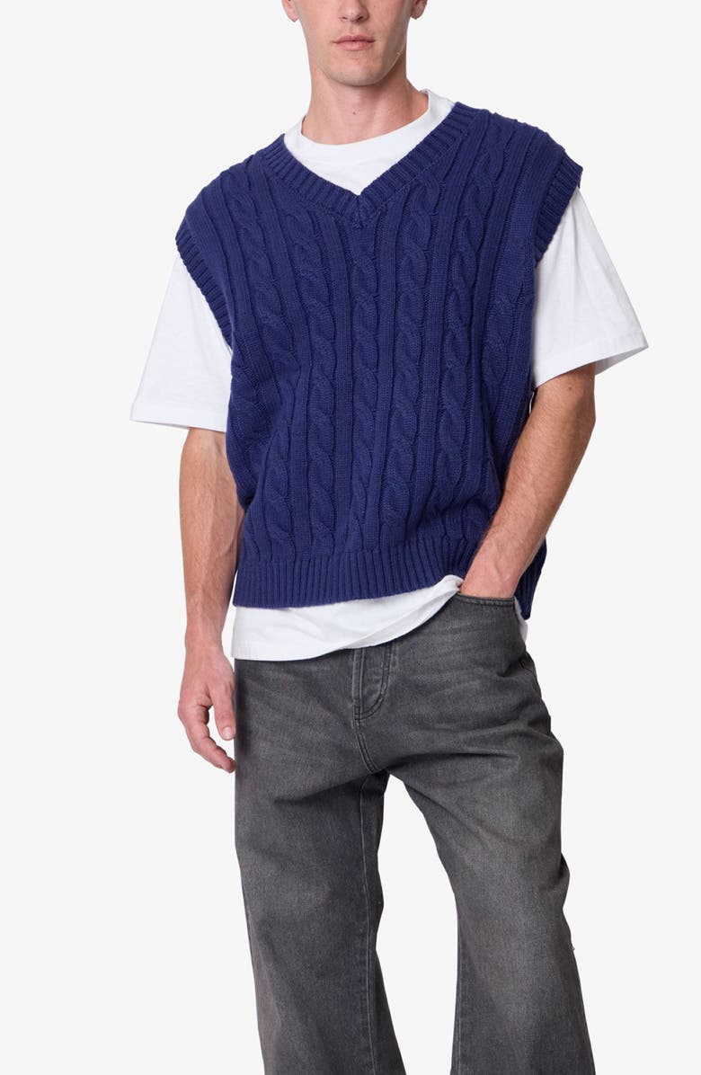 mnml Cable Stitch Sweater Vest, Alternate, color, 