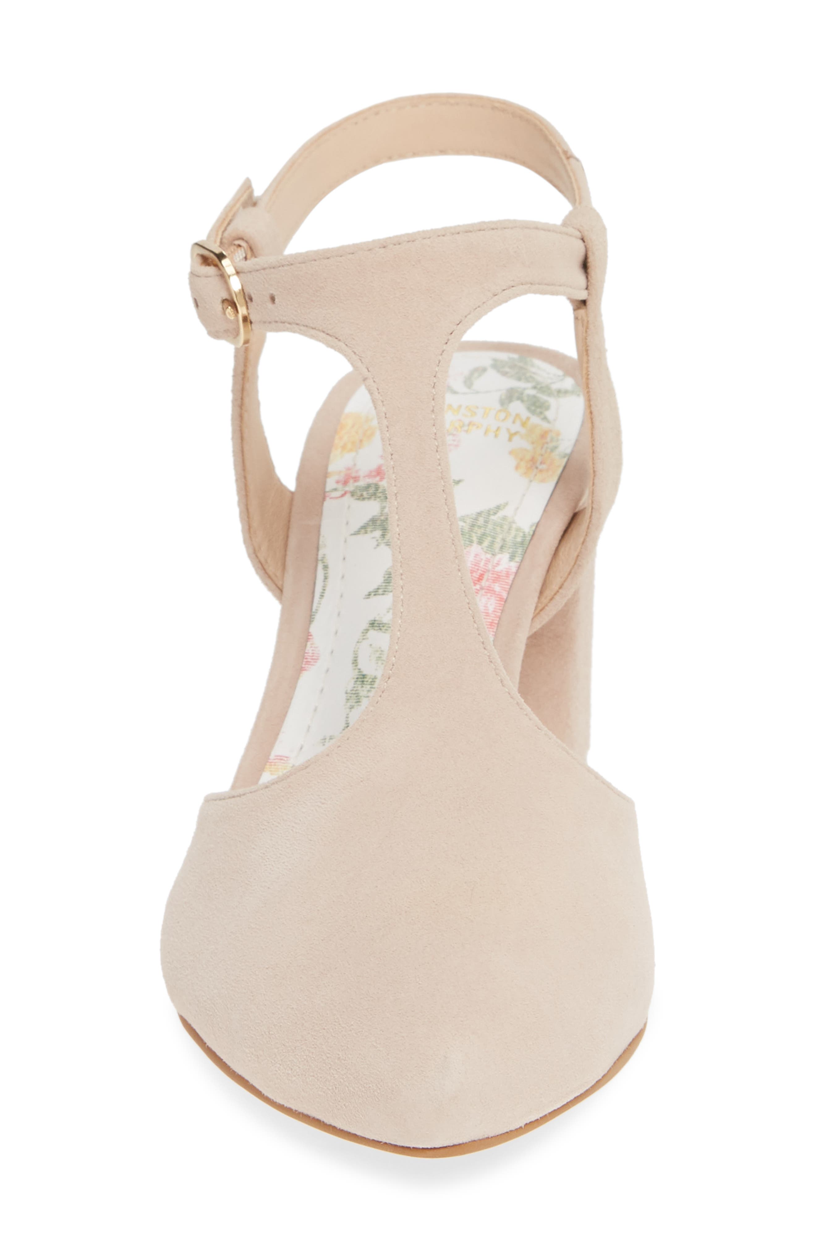 Laina T-Strap Pump, Alternate, color, SAND SUEDE SUEDE