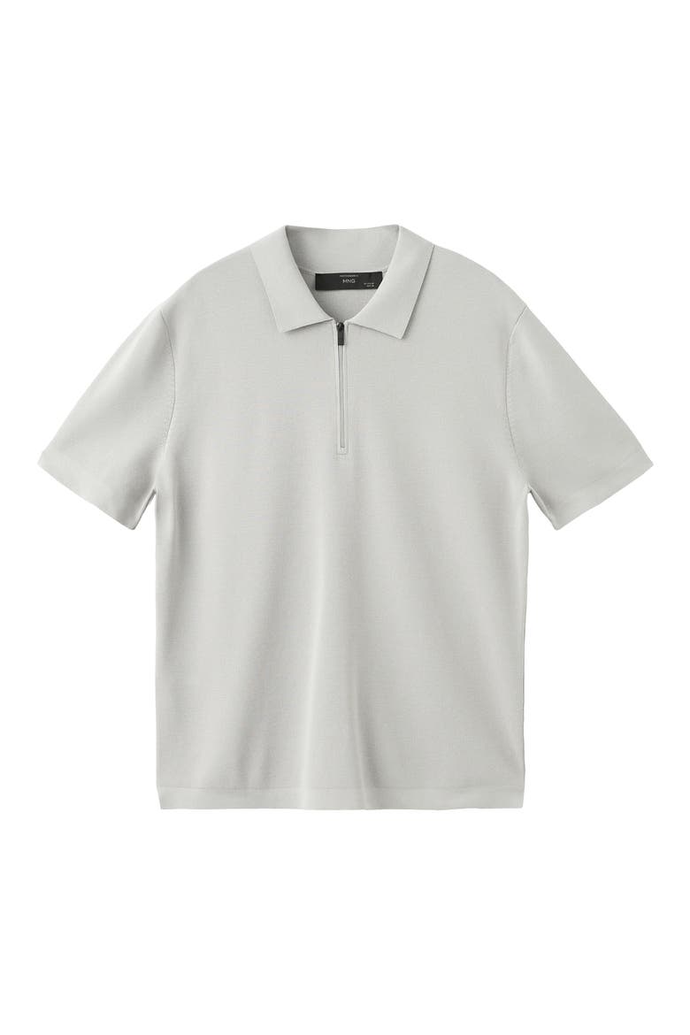 Zip Cotton Blend Polo, Alternate, color, ICE GREY