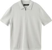 MANGO Zip Cotton Blend Polo