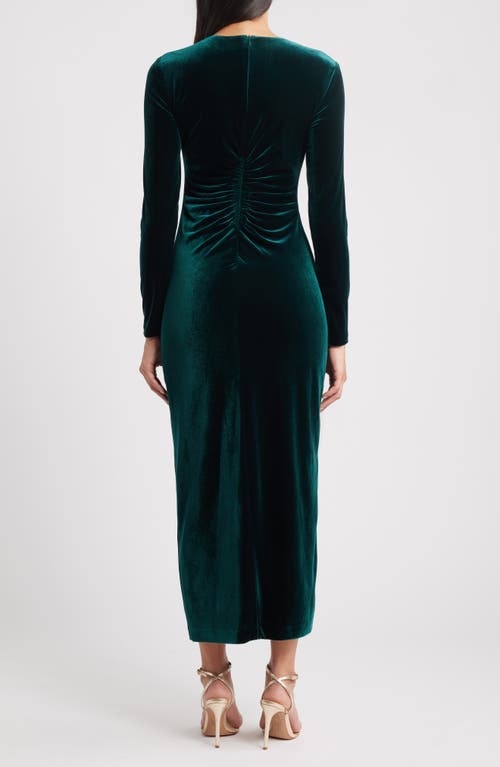 Vince Camuto Long Sleeve Velvet Dress In Green