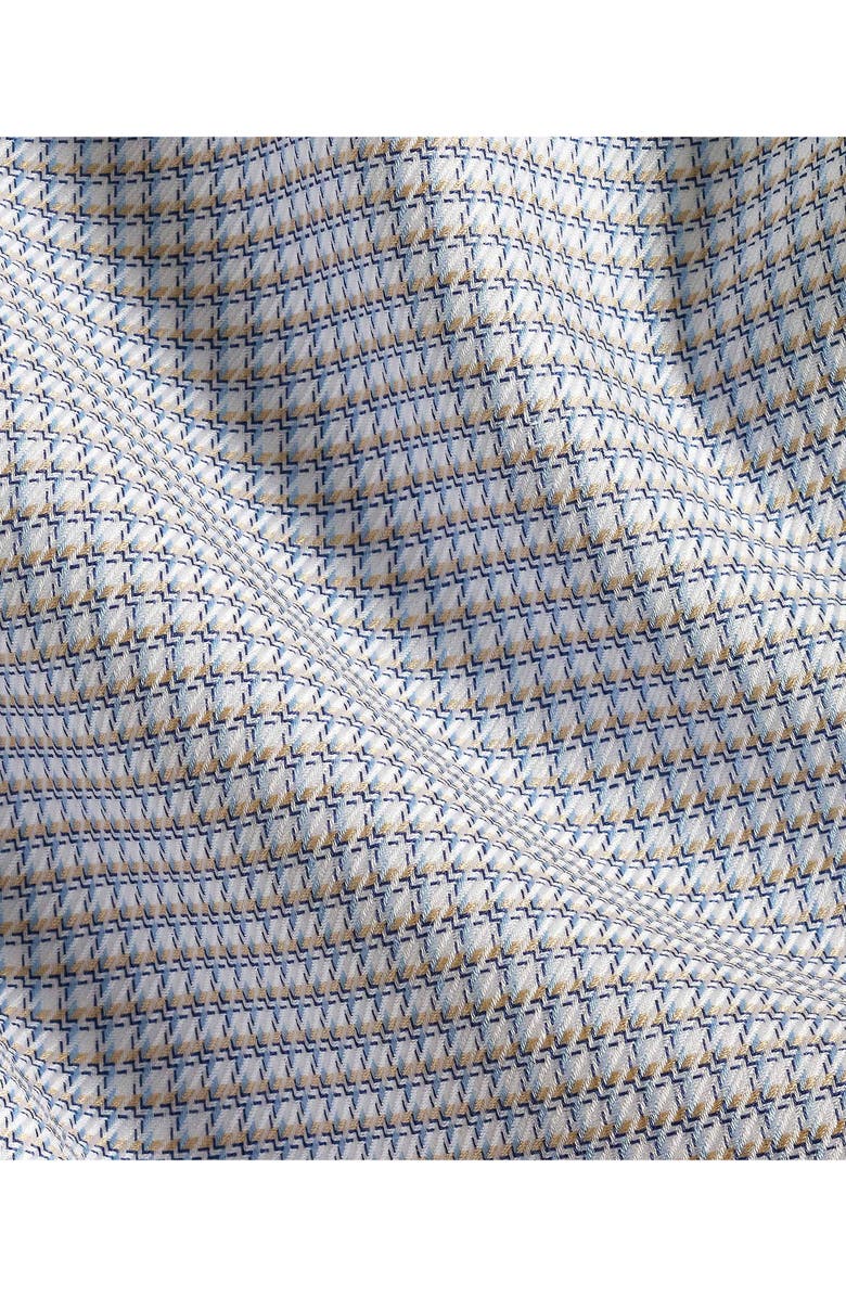 David Donahue Regular Fit Microcheck Cotton Dress Shirt, Alternate, color, White/ Dune