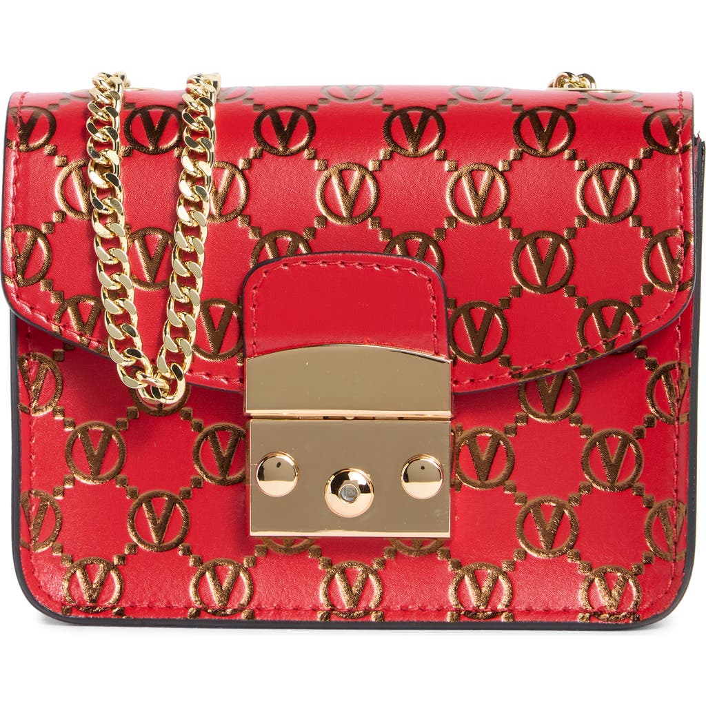 Valentino By Mario Valentino Bijou Monogram Chain Crossbody Bag In Red
