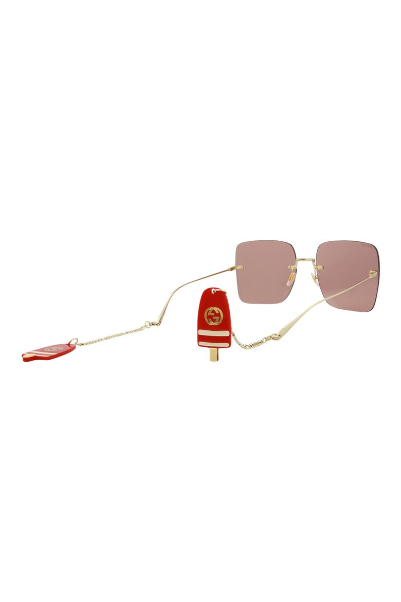 62mm Novelty Sunglasses, Alternate, color, GOLD GOLD RED