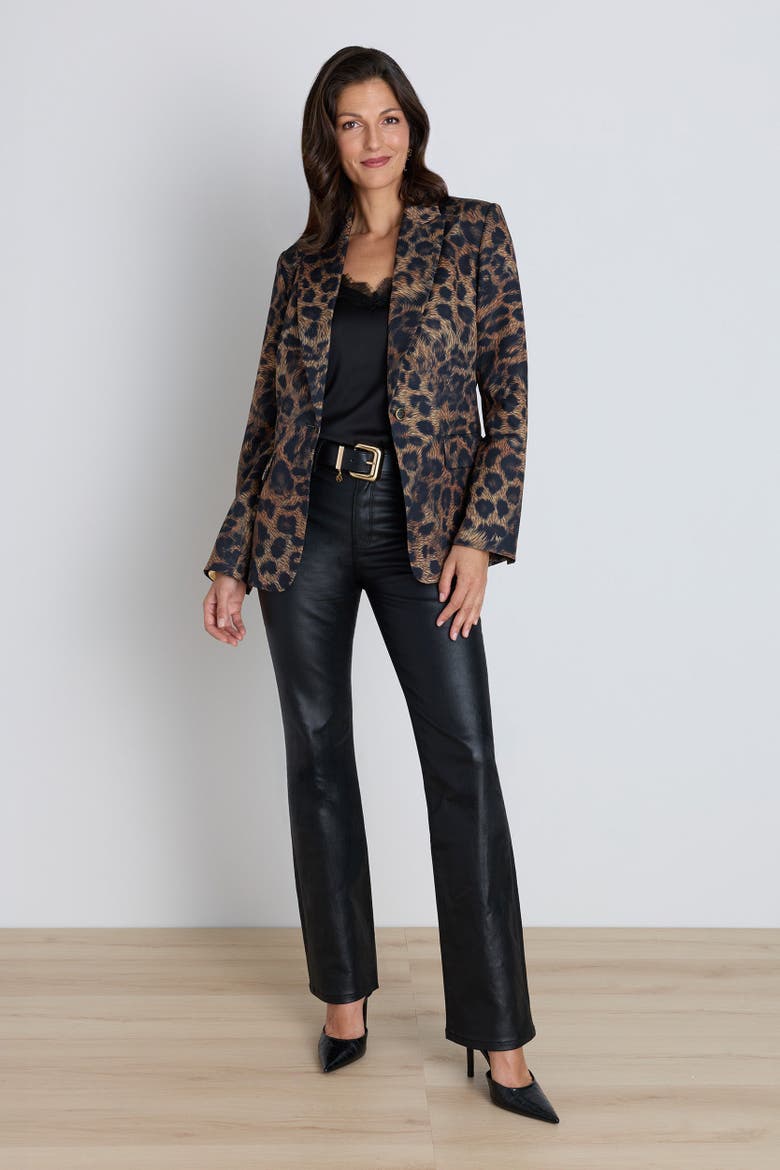 Cheryl Single Breasted Blazer, Alternate, color, Leopard