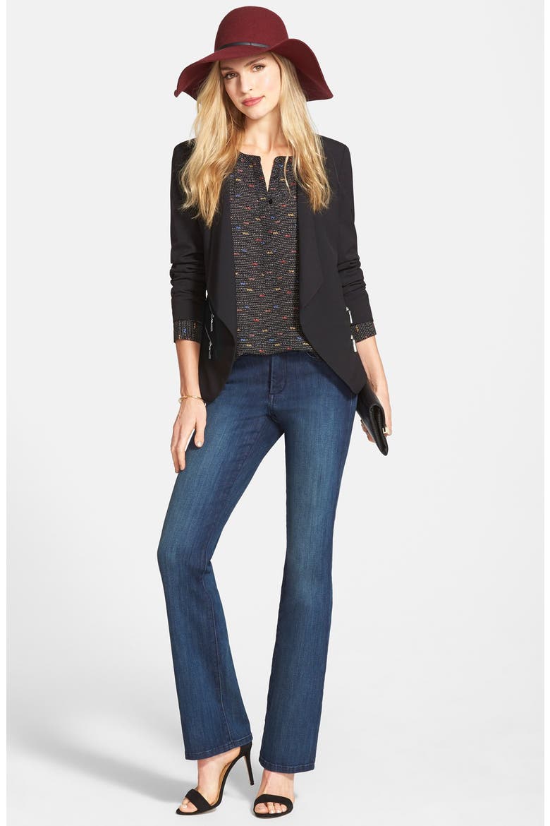 Double Zip Pocket Blazer, Alternate, color, RICH BLACK