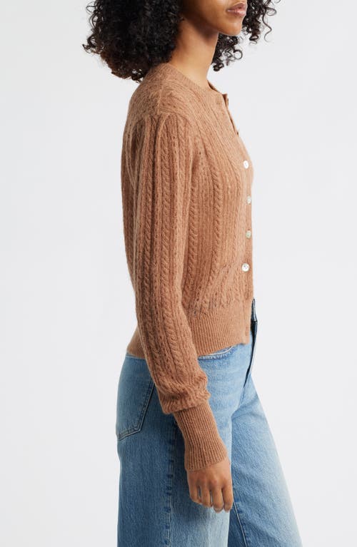 Madewell Pointelle Stitch Alpaca Blend Cardigan In Brown