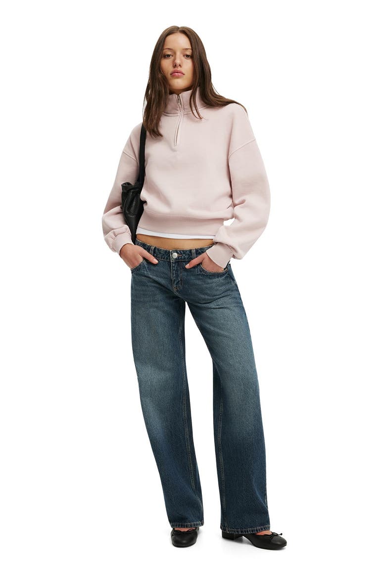 Women's Quarter Zip Sweatshirt, Alternate, color, Washed Spellbound
