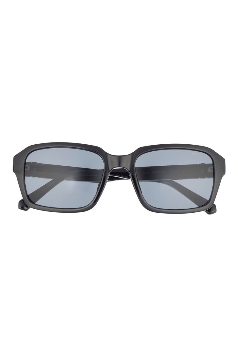 55mm Square Sunglasses, Main, color, SHINY BLACK / SMOKE
