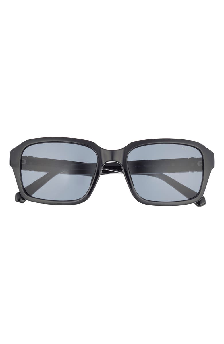 GUESS 55mm Square Sunglasses, Main, color, Shiny Black / Smoke