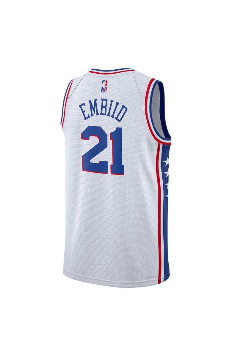 Nike Unisex Nike Joel Embiid White Philadelphia 76ers Swingman Jersey - Association Edition, Alternate, color, White