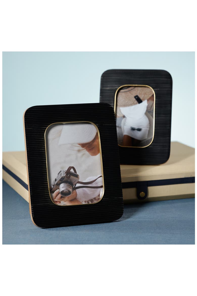 Ribbed 7.5" x 9.5" Photo Frame, Alternate, color, BLACK