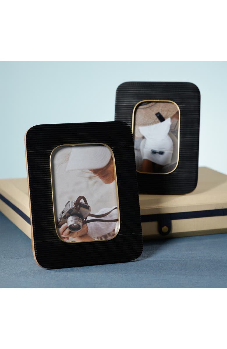 Zodax Ribbed 7.5" x 9.5" Photo Frame, Alternate, color, Black
