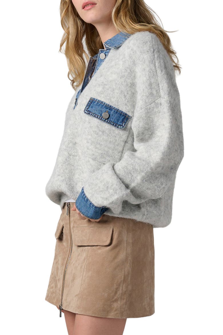 Mixed Media Sweater, Alternate, color, RAIN OR SHINE