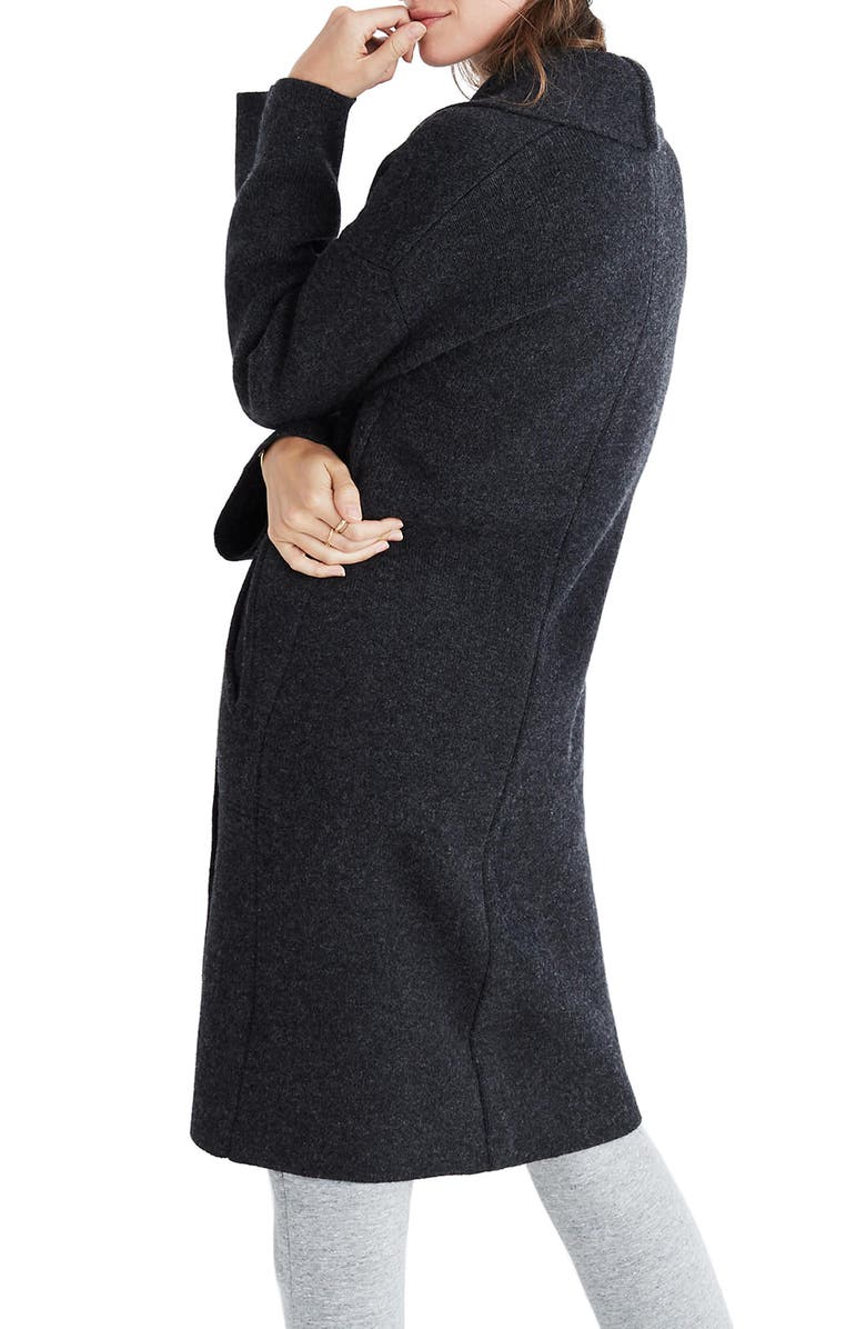 Madewell Rivington Shawl Collar Merino Wool Sweater Coat, Alternate, color,