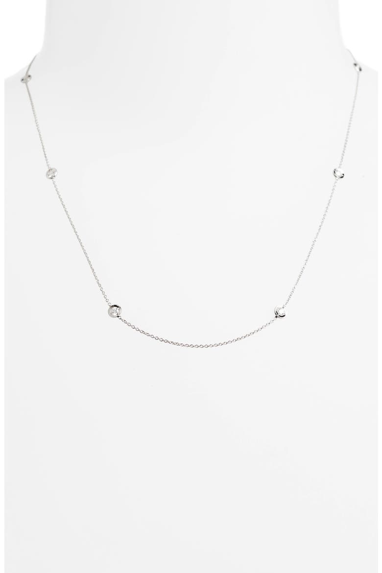 Diamond Seven Station Necklace, Alternate, color, STERLING SILVER