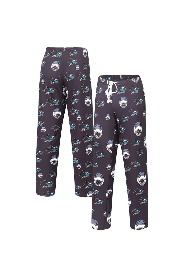 Women's Concepts Sport Black San Jose Sharks Gauge Allover Print Knit Sleep Pants, Alternate, color, Black
