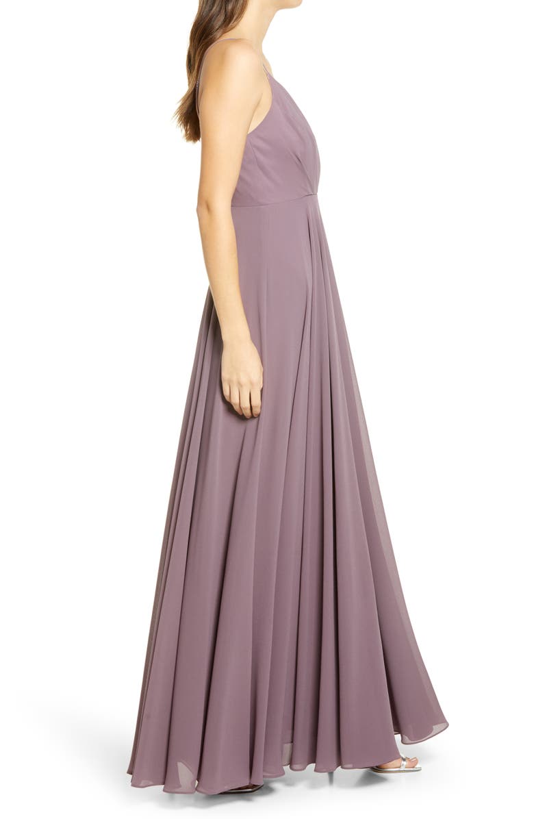 Lulus Surplice Chiffon A-Line Gown, Alternate, color, 