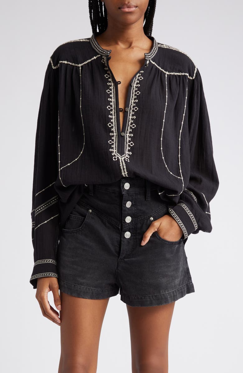 Isabel Marant Étoile Pelson Embroidered Top, Main, color, 