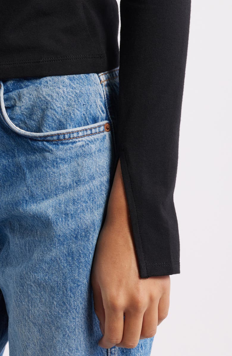 Madewell Long Sleeve Scoop Back T-Shirt, Alternate, color, Jet Black