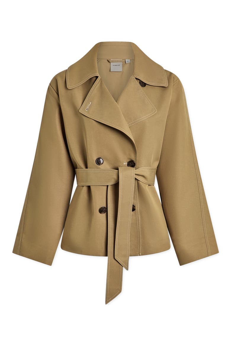 Maddox Short Trench Coat, Alternate, color, LIGHT TAN