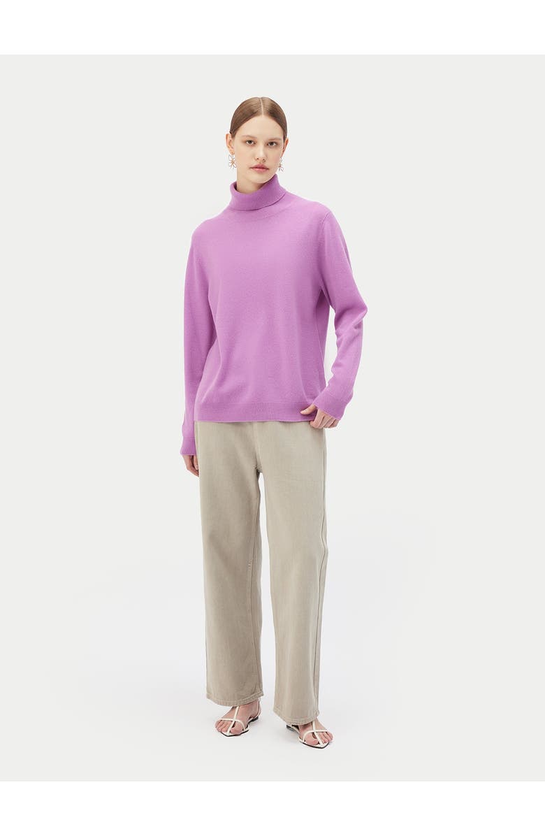 Gobi Cashmere Essential Cashmere Turtleneck Sweater, Alternate, color, Fuchisa Pink