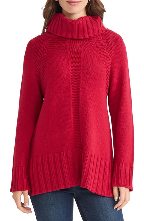 Mixed Stitch Turtleneck Sweater