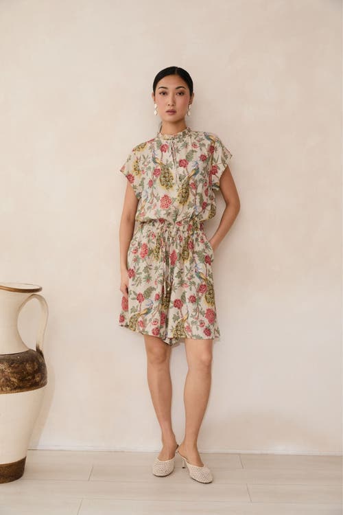 Raishma Samara Cream Playsuit In Multi