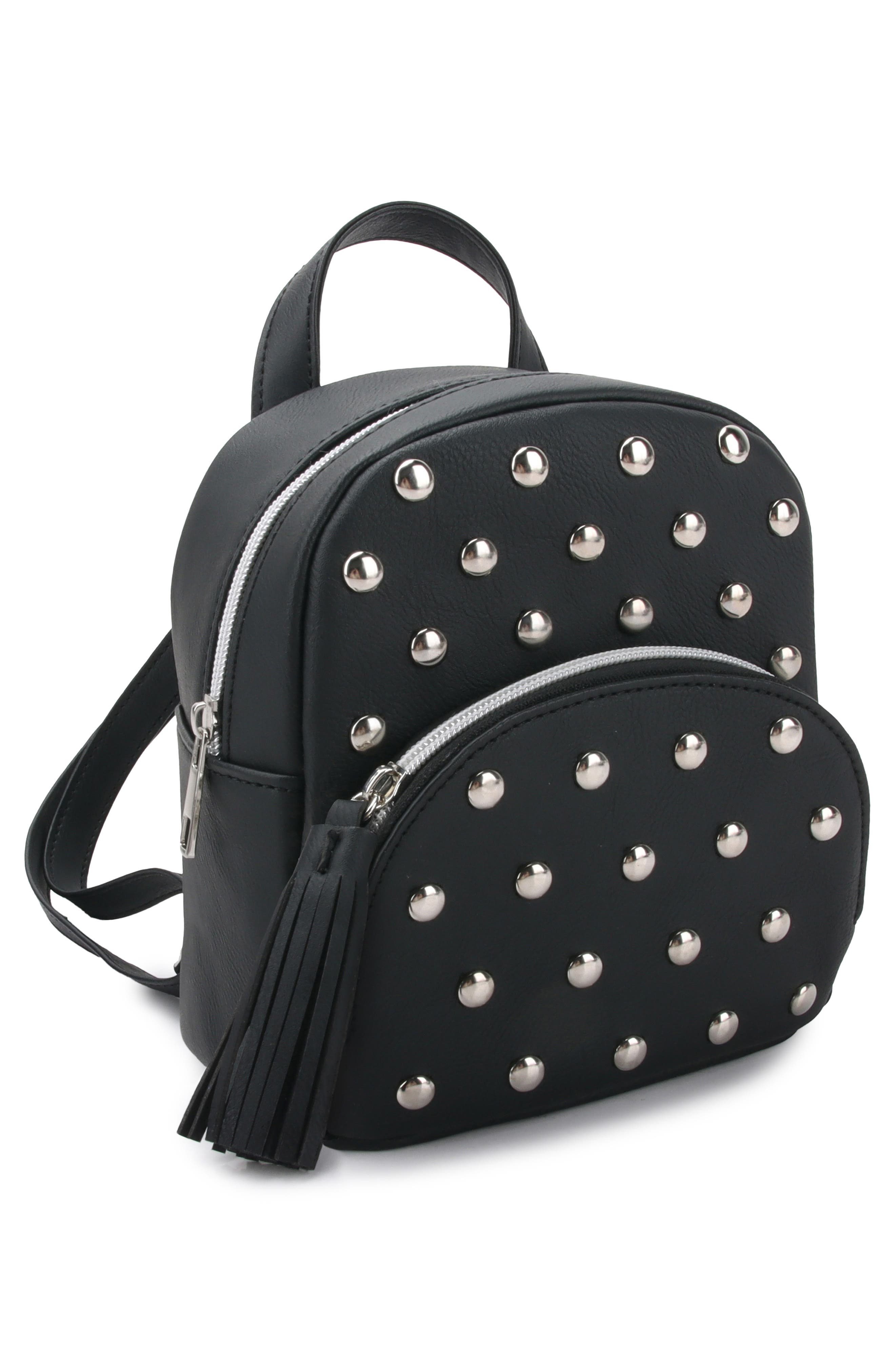 OMG Accessories Kids' Studded Micro Mini Backpack, Alternate, color, Black