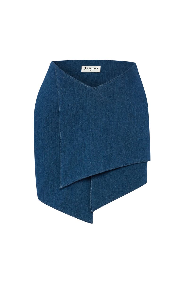 Jendue US Endless Line Denim Mini Skirt - Chic & Modern, Alternate, color, Deep Blue