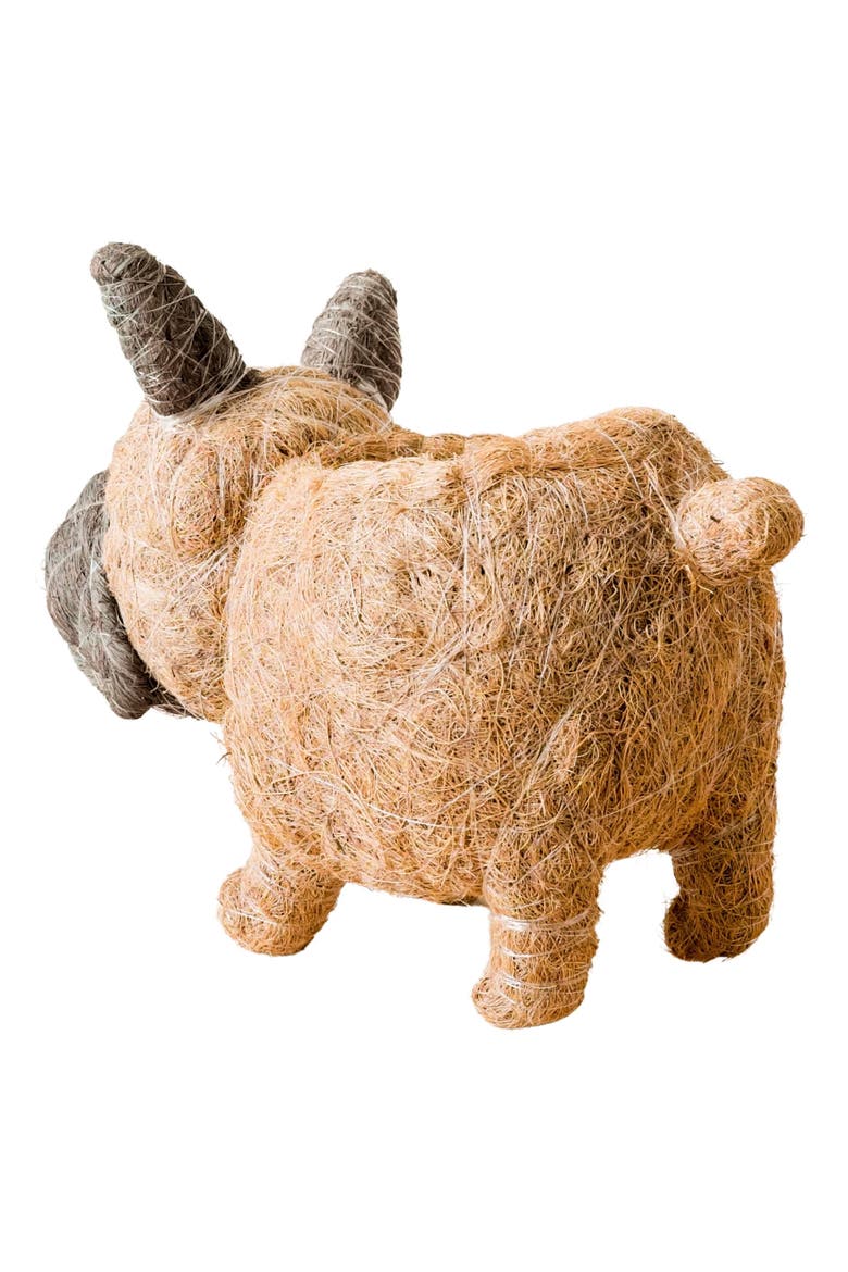 French Bulldog Handwoven Planter, Alternate, color, BROWN / BLACK