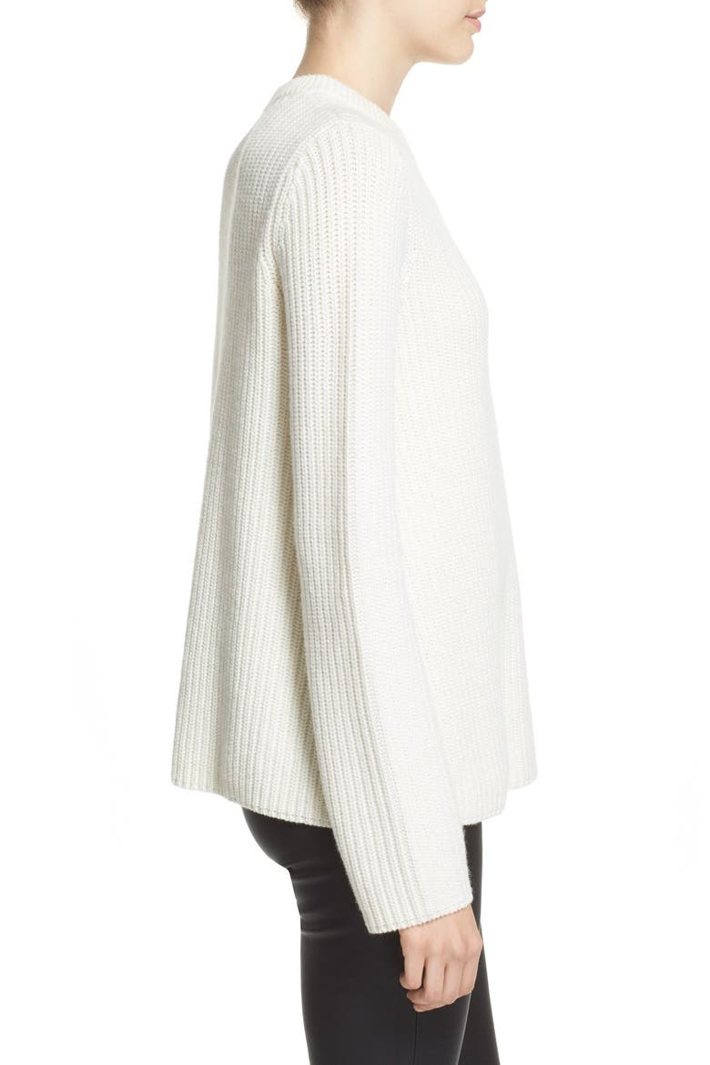 'Barda' Ribbed Wool & Cashmere Pullover, Alternate, color, IVORY