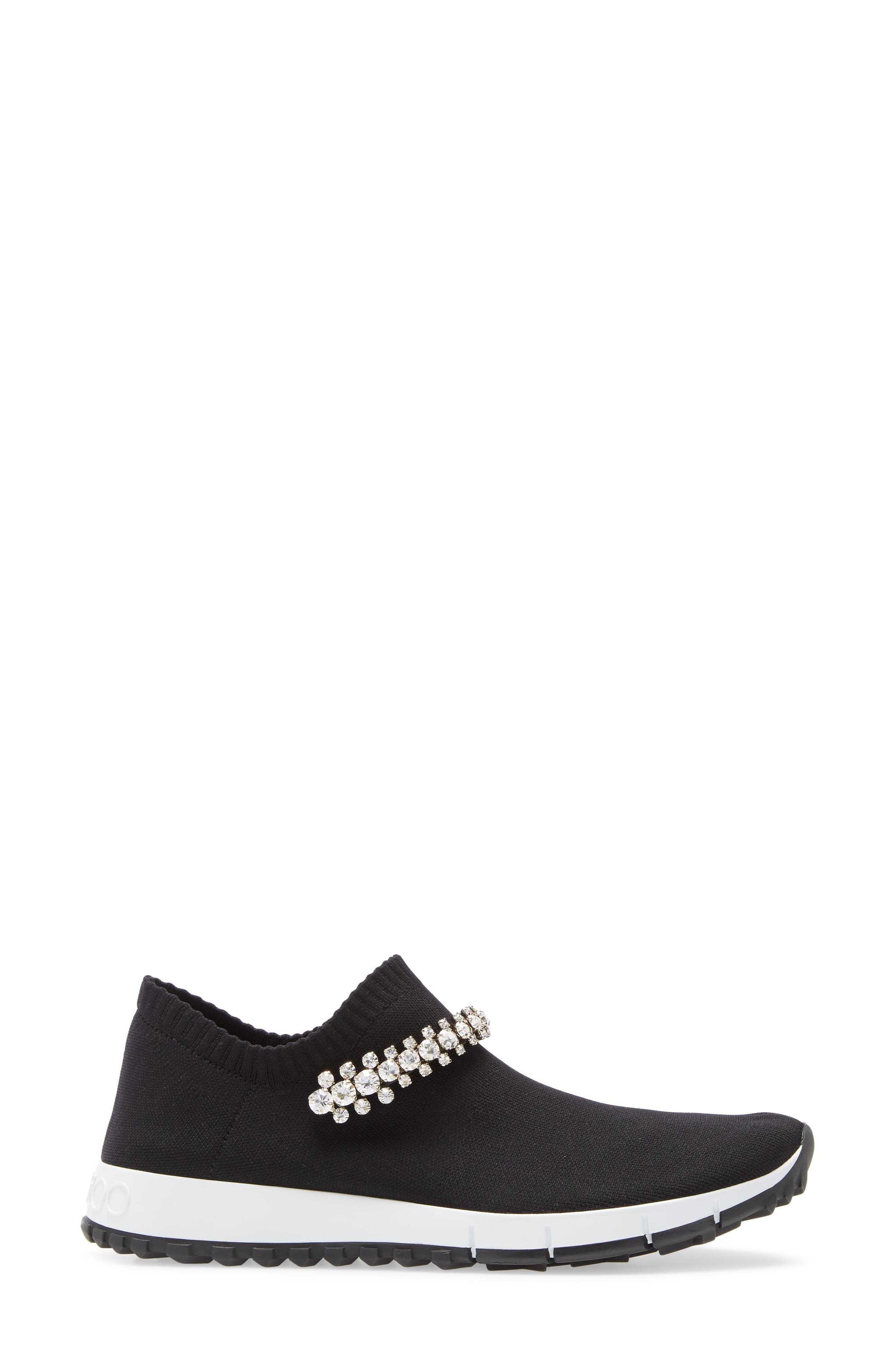 Verona Crystal Embellished Knit Sneaker, Alternate, color, BLACK/ CRYSTAL